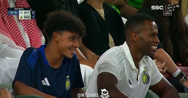 Cristiano Jr, Ronaldo's oldest child, was seen smiling after his father's touching gesture