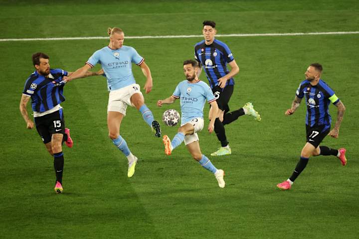 Erling Haaland, Bernardo Silva, Francesco Acerbi Erling Haaland, Bernardo Silva, Francesco Acerbi