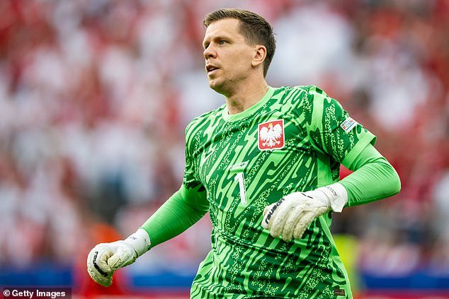Wojciech Szczesny jouant pour la Pologne à l'Euro 2024