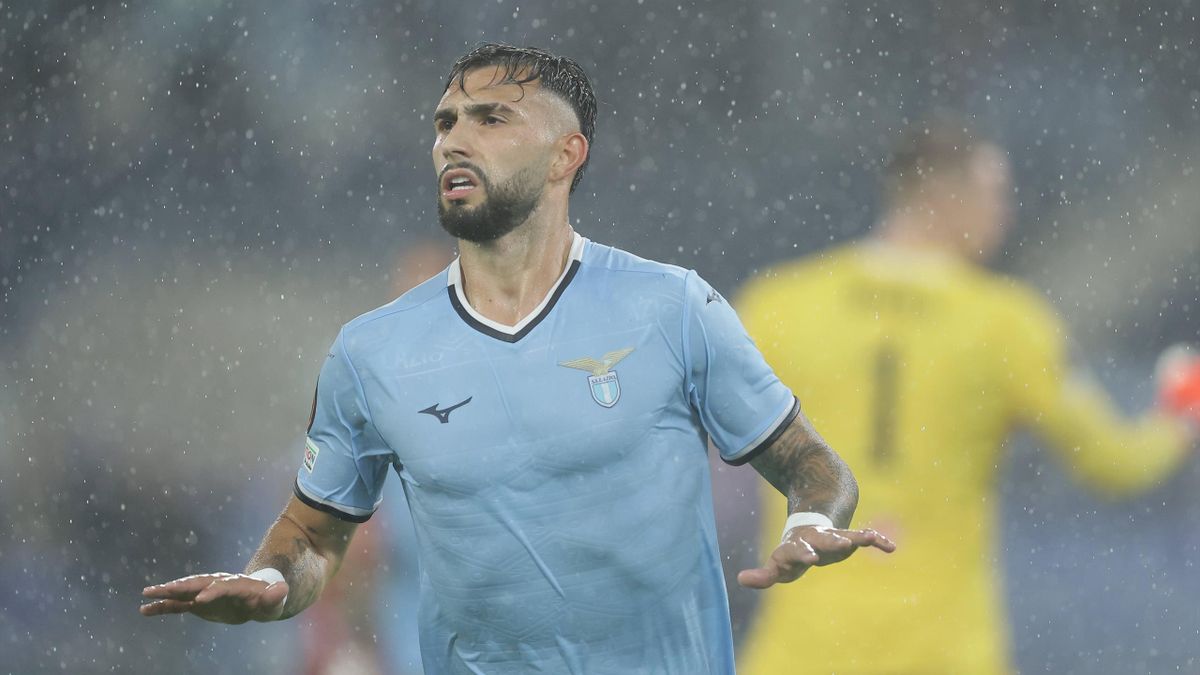 Valentin Castellanos esulta durante Lazio-Nizza - Europa League 2024-25