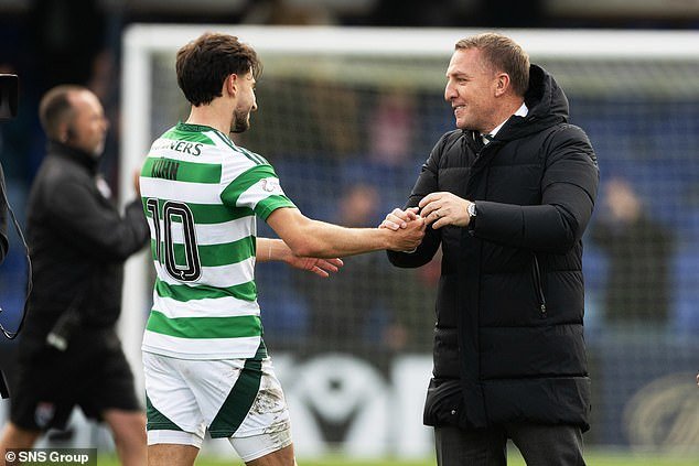 Celtic boss Rodgers congratulates Kuhn following dramatic late goal