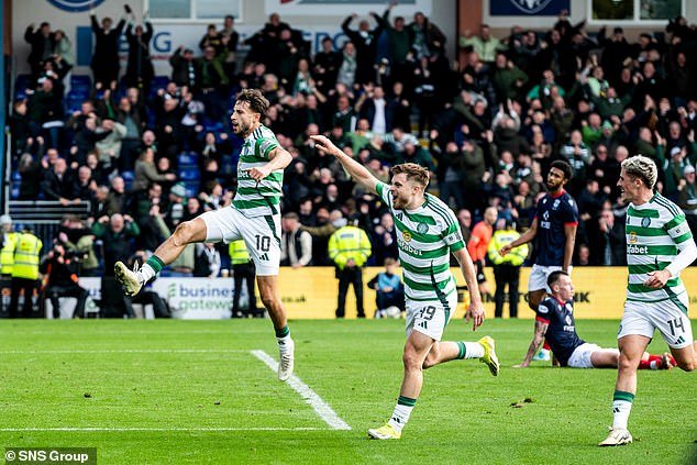 Relief for Celtic after Kuhn made it 2-1 for champions with two minutes remaining