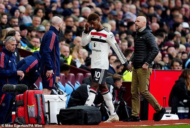 Rashford a été remplacé par Erik ten Hag peu après l'incident
