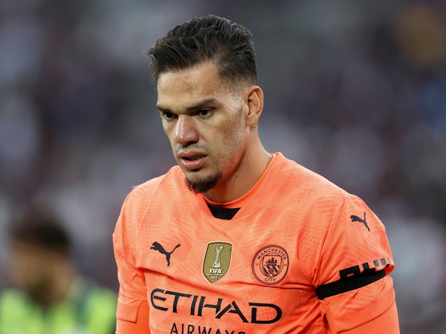 Gardien de Manchester City, Ederson, photographié le 31 août 2024