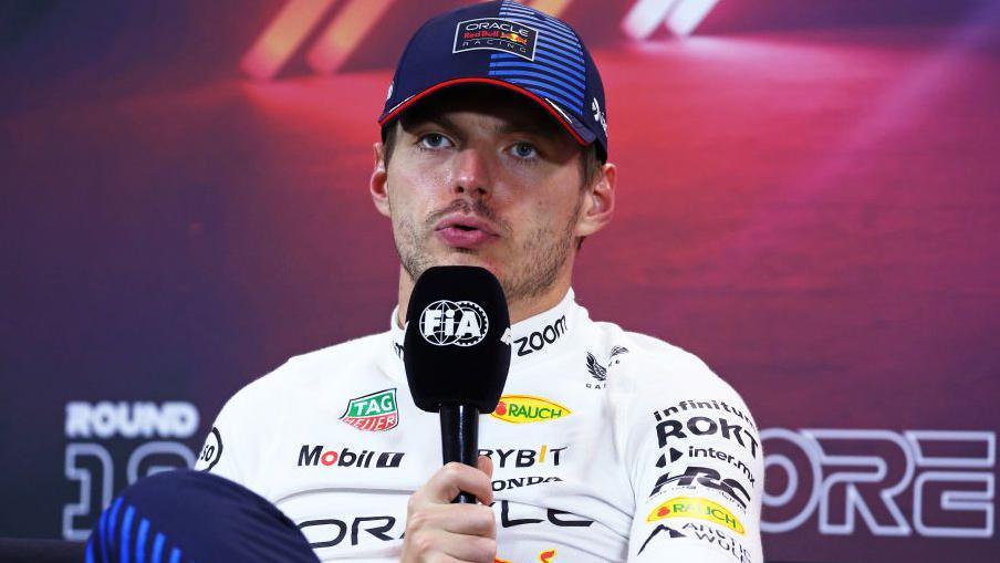 Max Verstappen lors d'une conférence de presse au Grand Prix de Singapour