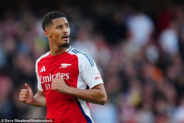 William Saliba, défenseur central français, sous contrat avec Arsenal jusqu'en juin 2027