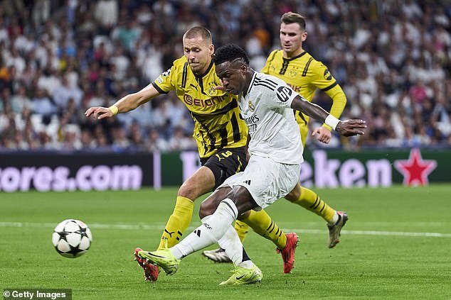 Vinicius Jr lors du match contre Dortmund