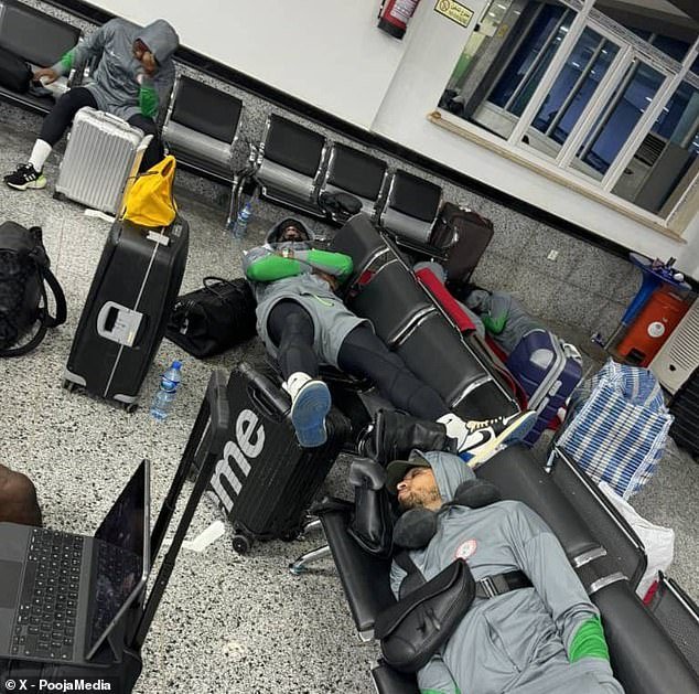 Nigeria's squad claimed they were trapped in the airport with no food, drink or phone signal