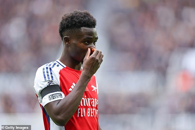 Saka a été très peu en vue face à Newcastle