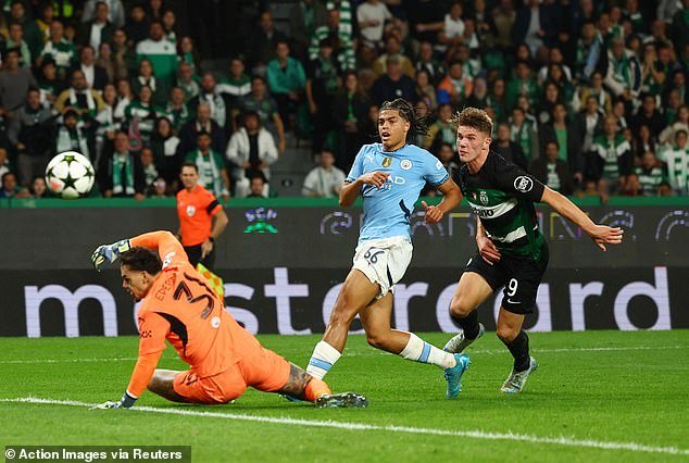 Gyokeres a égalisé pour le Sporting en première mi-temps pour annuler l\'ouverture du score de Phil Foden.