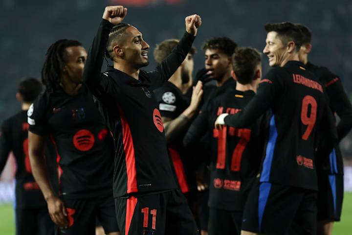 Raphinha célèbre son but pour Barcelone