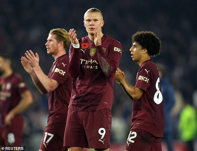 Erling Haaland ouvre le score pour Manchester City contre Brighton