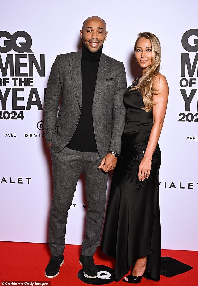 Thierry Henry et Andrea Rajacic aux GQ Awards