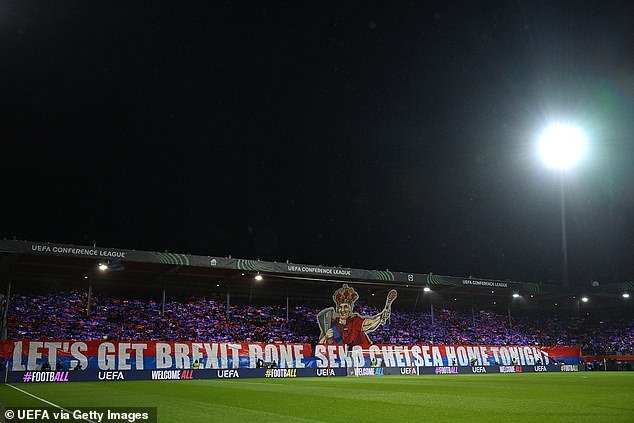 Heidenheim fans erected a banner with an eight-word warning to Chelsea on Thursday night