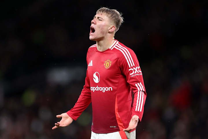 Rasmus Hojlund durant le match