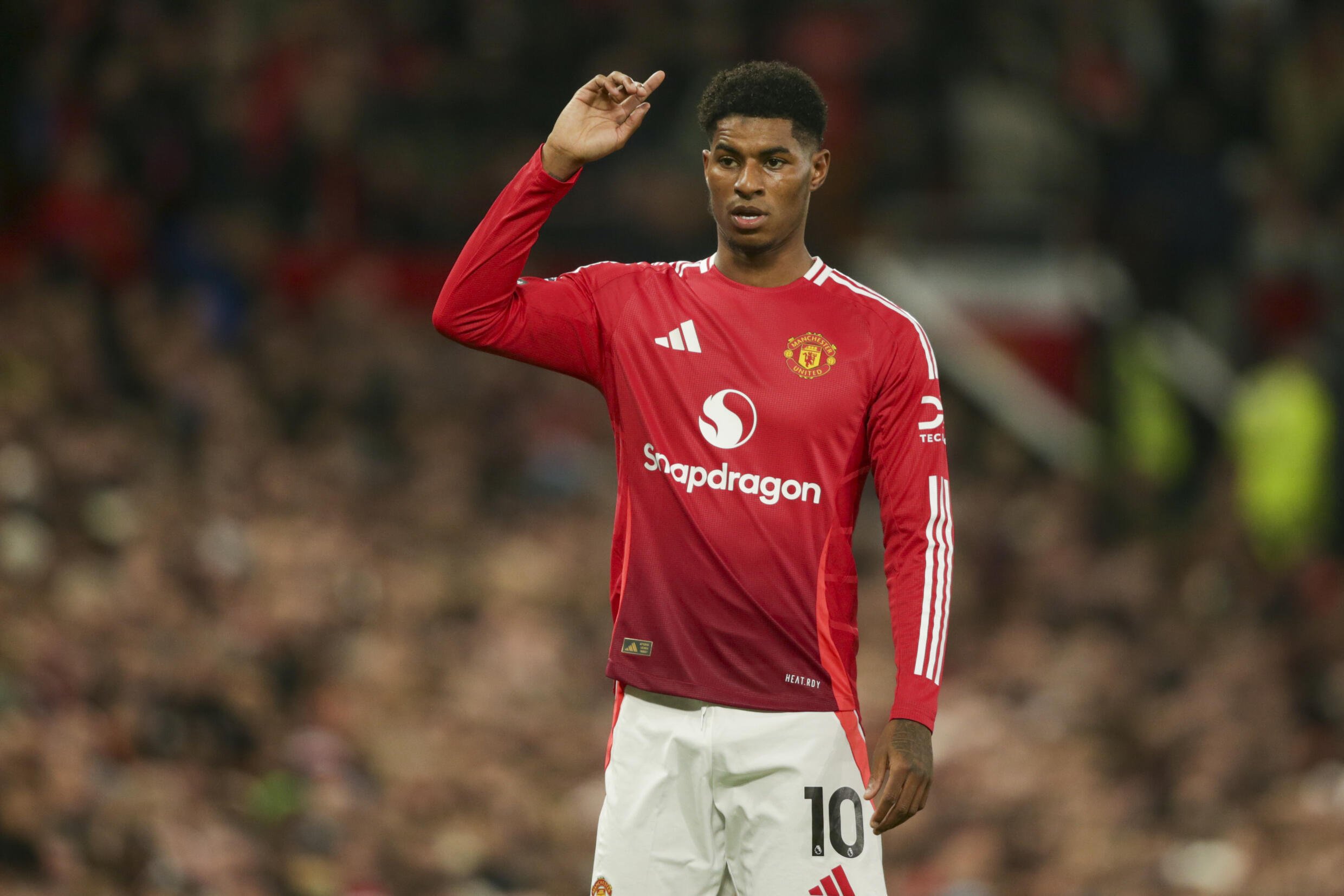 Marcus Rashford sur la pelouse d'Old Trafford