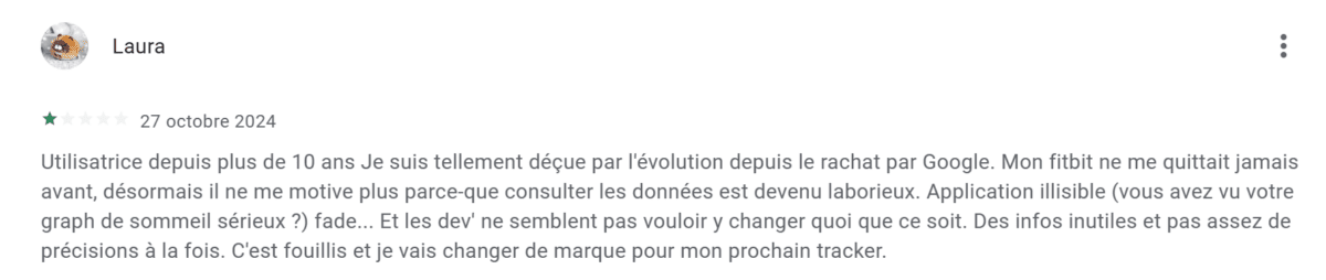 Visualisation de l’application Fitbit