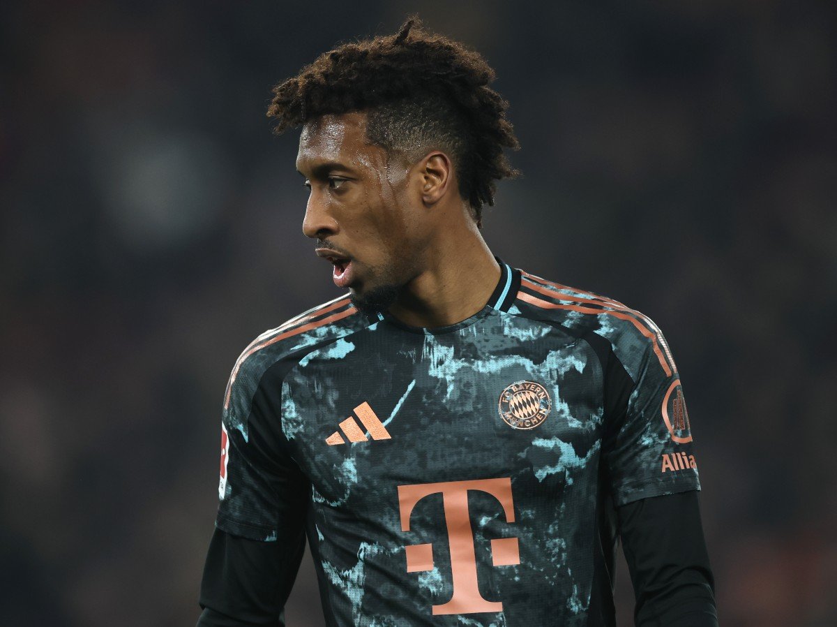 Kingsley Coman en action pour le Bayern FC