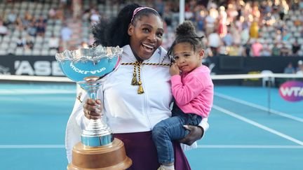 Serena Williams et sa fille Alexis Olympia après un tournoi à Auckland.