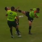 Un arbitre se défend avec un coup de karaté au Pérou