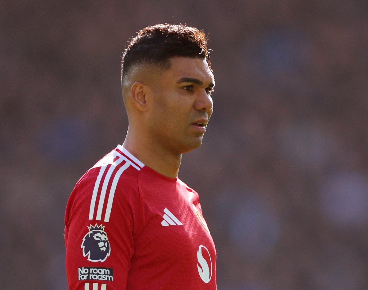 Casemiro en action pour Manchester United contre Everton