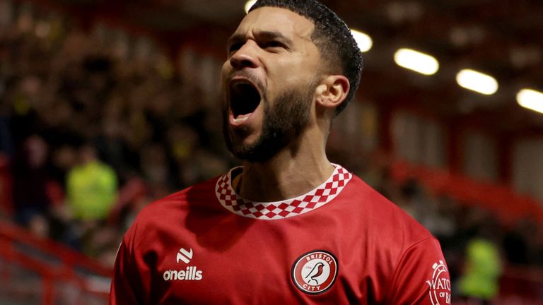 Nakhi Wells célèbre son but contre Norwich City