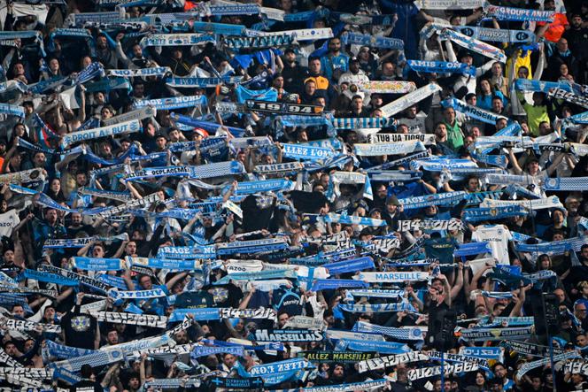 Les supporteurs de l’Olympique de Marseille, lors d’un match de Ligue 1 face à Lens, le 8 mars 2025 à Marseille.