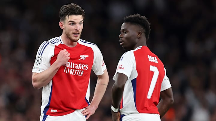 Declan Rice et Bukayo Saka sur le terrain