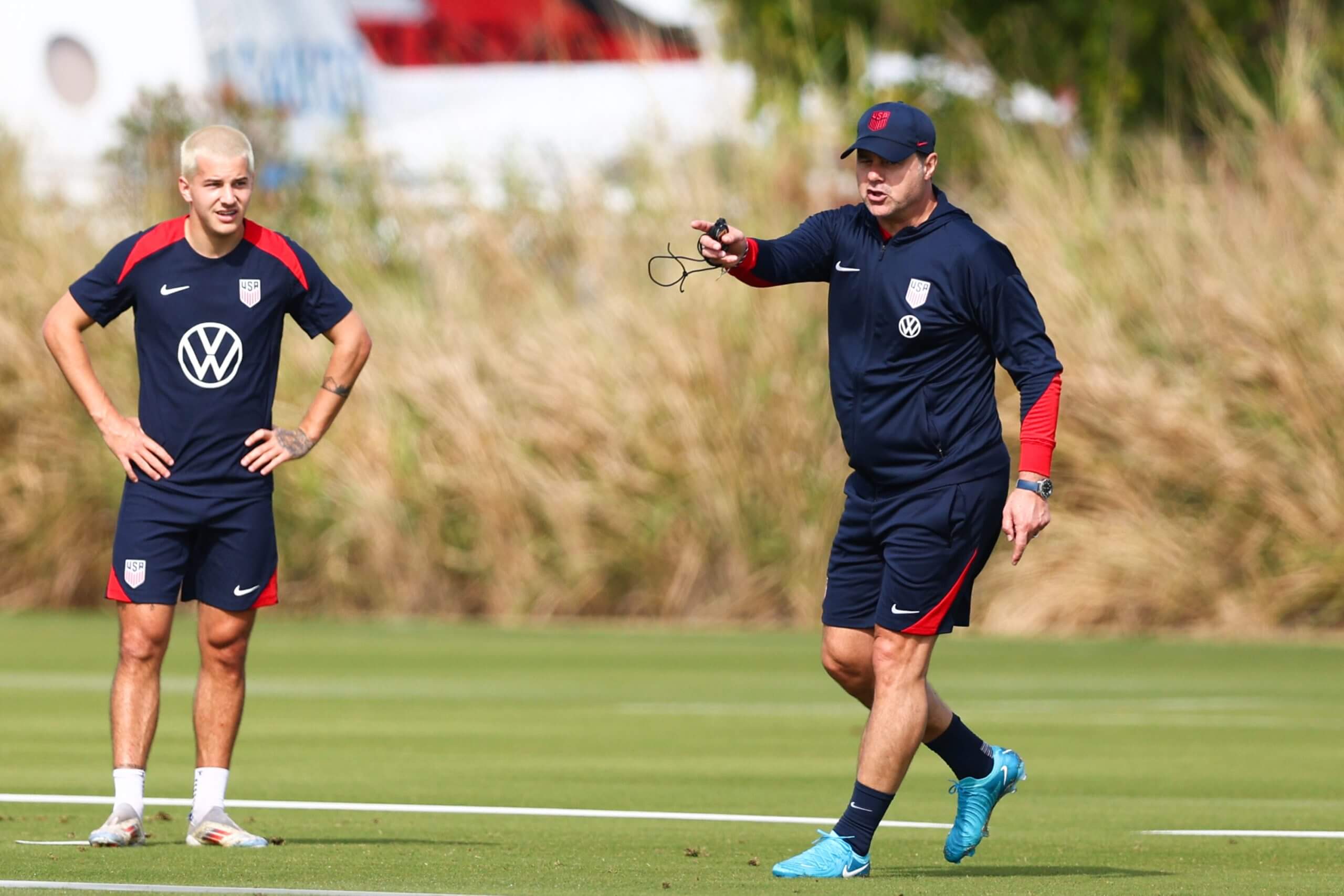 Pochettino avec les joueurs