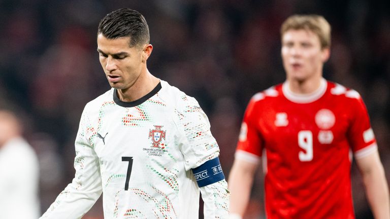 Cristiano Ronaldo à la fin du match du Portugal contre le Danemark