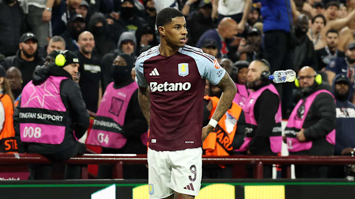 Marcus Rashford captivant pour Aston Villa face au PSG