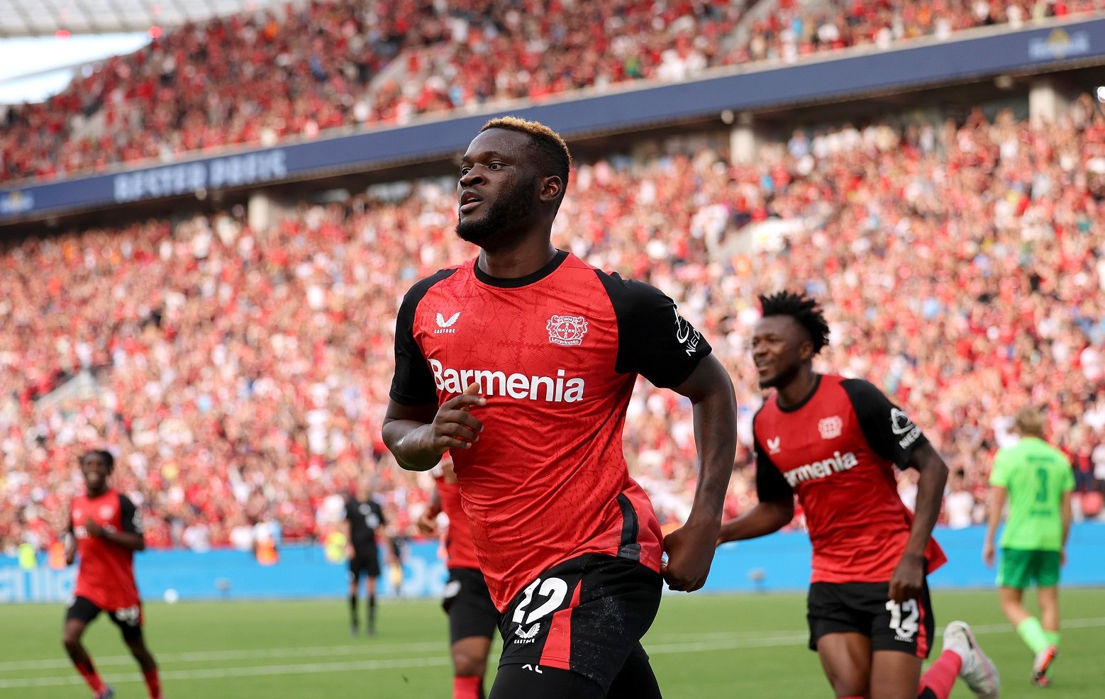 Victor Boniface en action avec Bayer Leverkusen