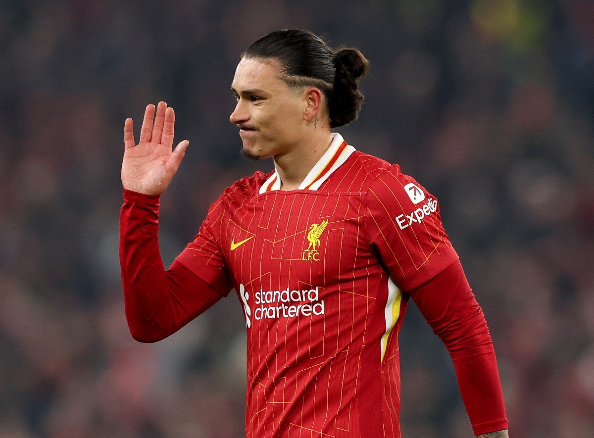 Darwin Nunez en action pour Liverpool contre Lille