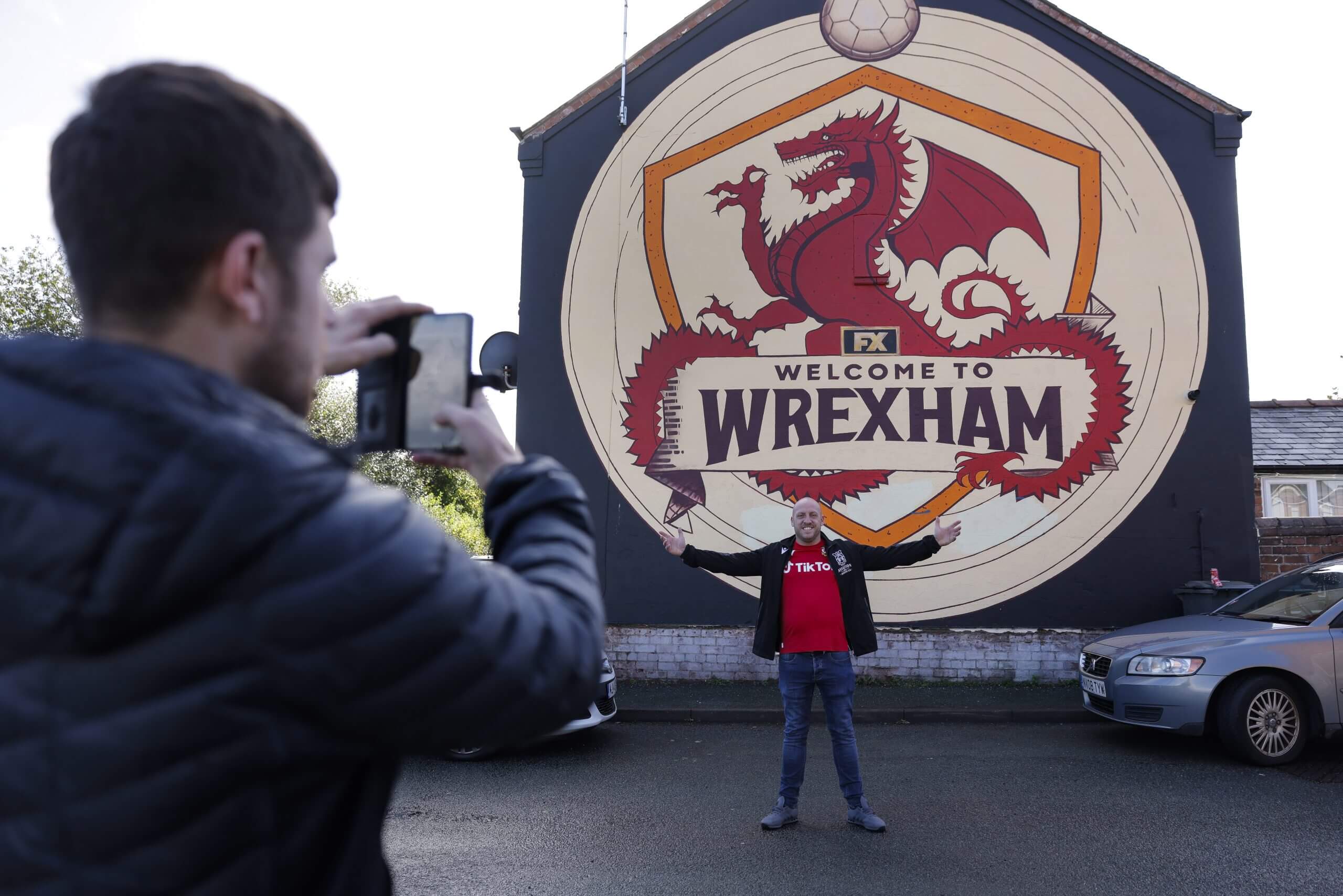 Vue d'ensemble du stade de Wrexham