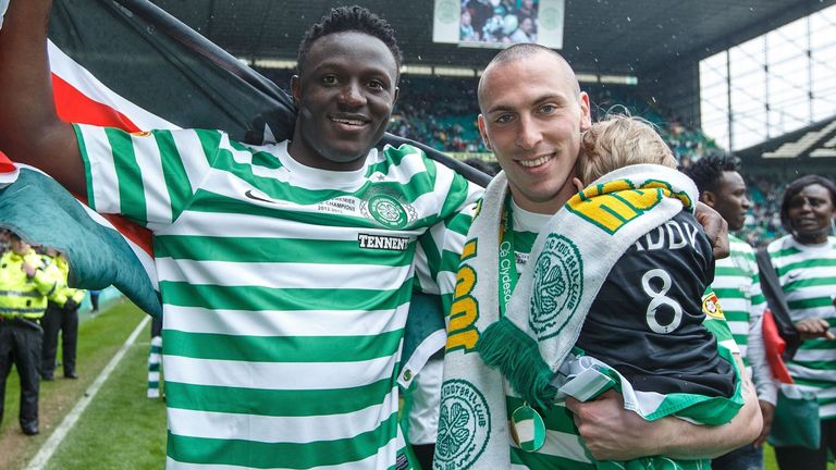 Victor Wanyama et Scott Brown lors d'un match du Celtic en 2013