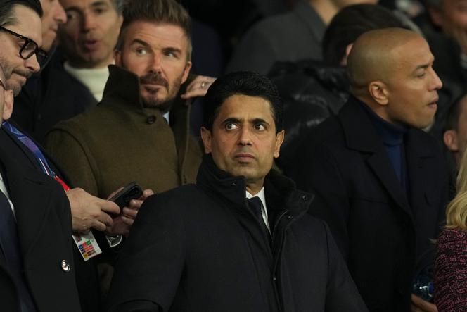 Nasser Al-Khelaïfi, président du PSG lors du match PSG-Liverpool, 5 mars 2025