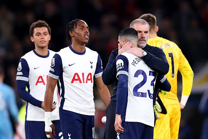 Ange Postecoglou et Pedro Porro Ange Postecoglou et Pedro Porro