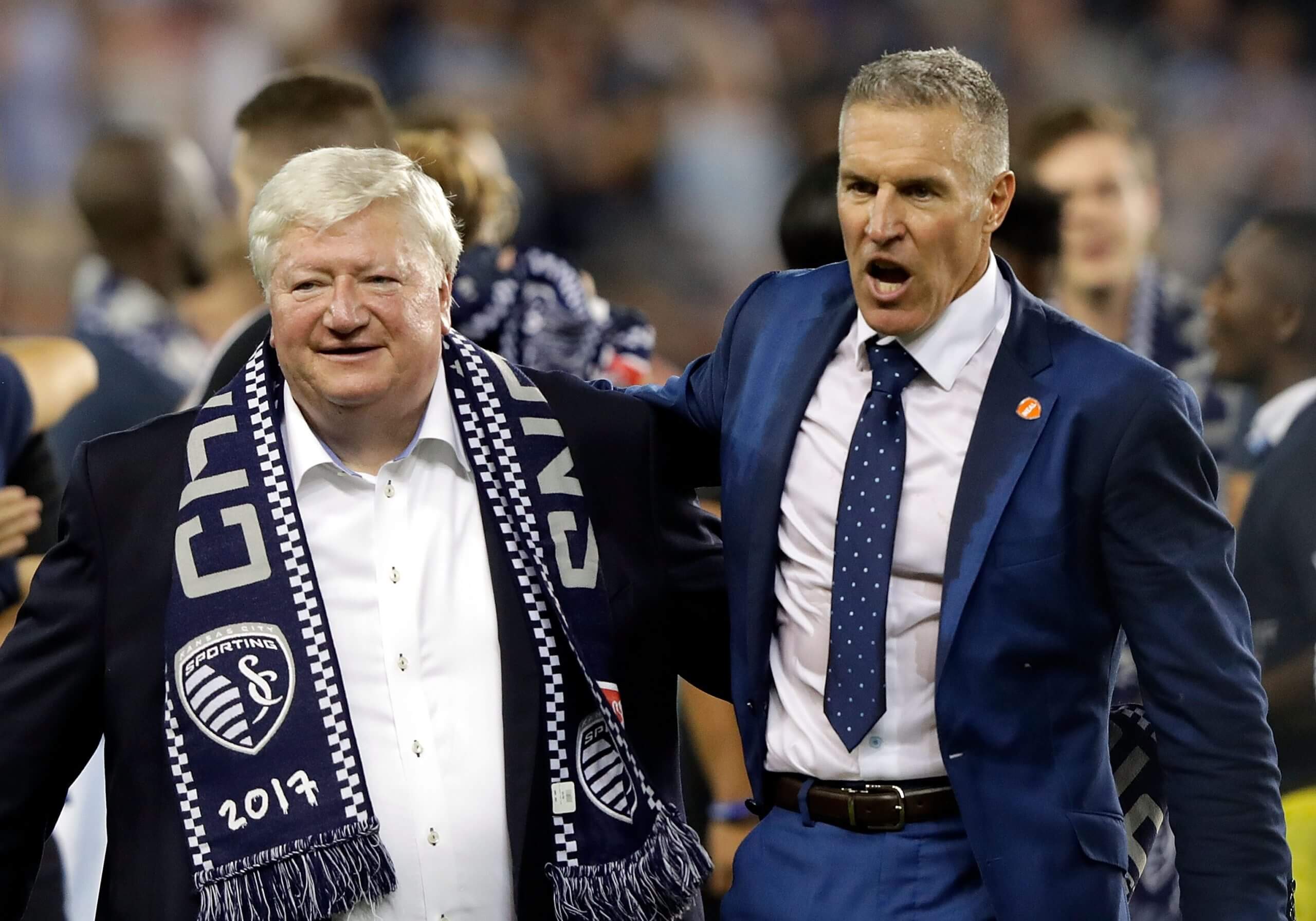 Peter Vermes lors de la victoire en Open Cup 2017 avec Sporting KC