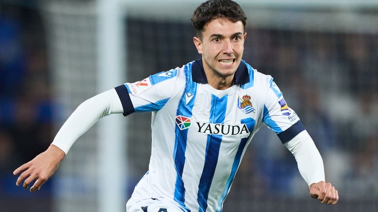 Martin Zubimendi en action avec la Real Sociedad