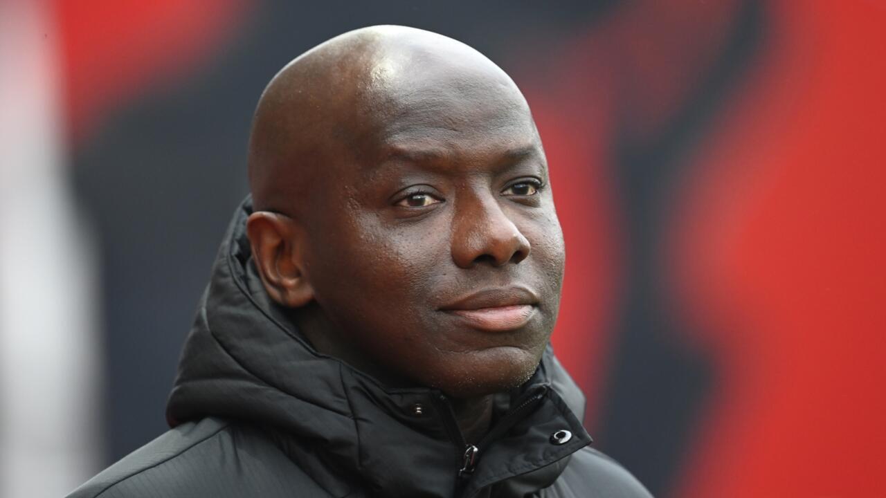 Samba Diawara, entraîneur de Reims, lors d'un match contre Brest