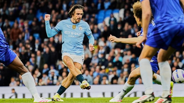 Jack Grealish ouvre le score pour Manchester City contre Leicester