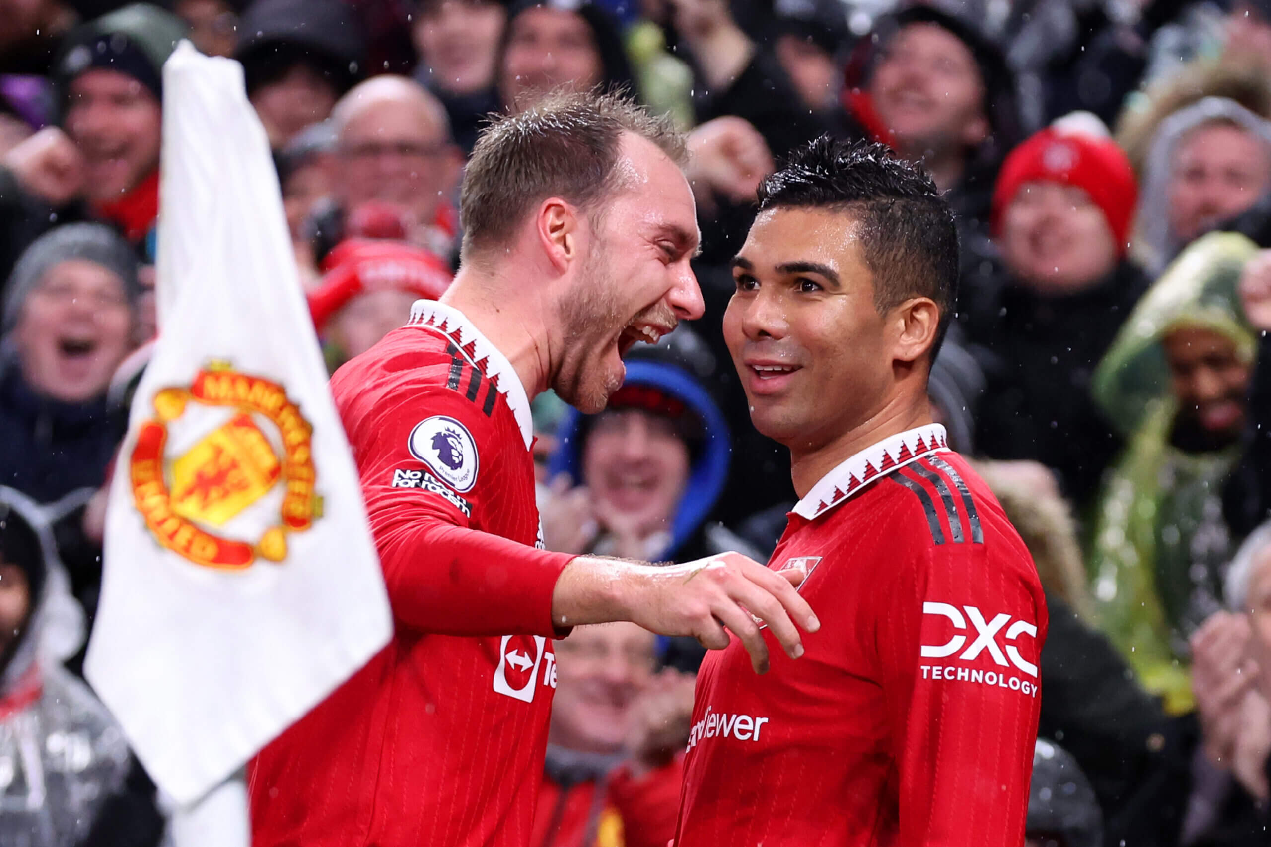 Casemiro et Christian Eriksen à Manchester United