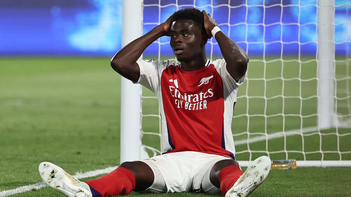 Bukayo Saka rate une occasion en or contre le PSG en C1