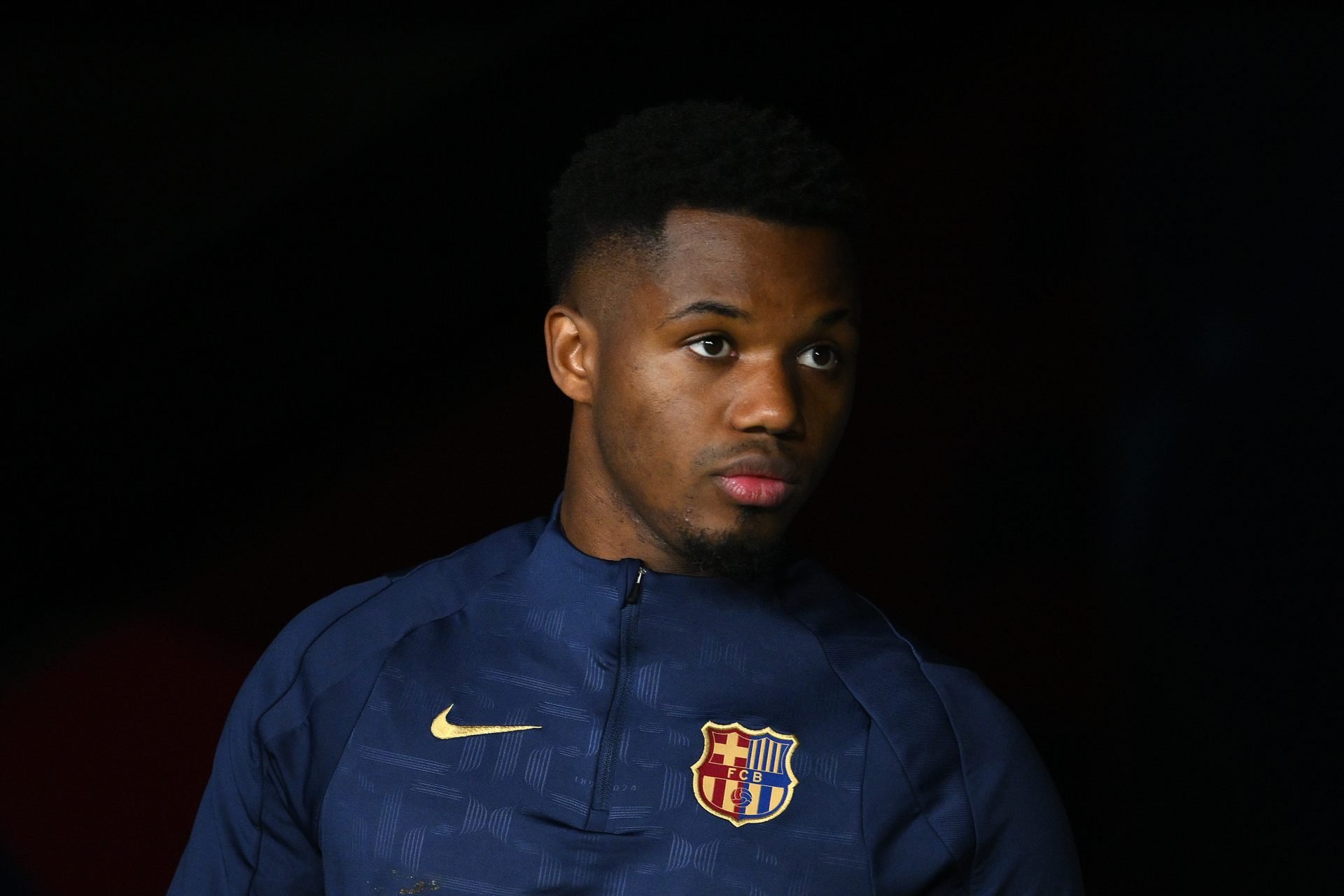 Ansu Fati lors d'un match de Ligue des Champions avec Barcelone