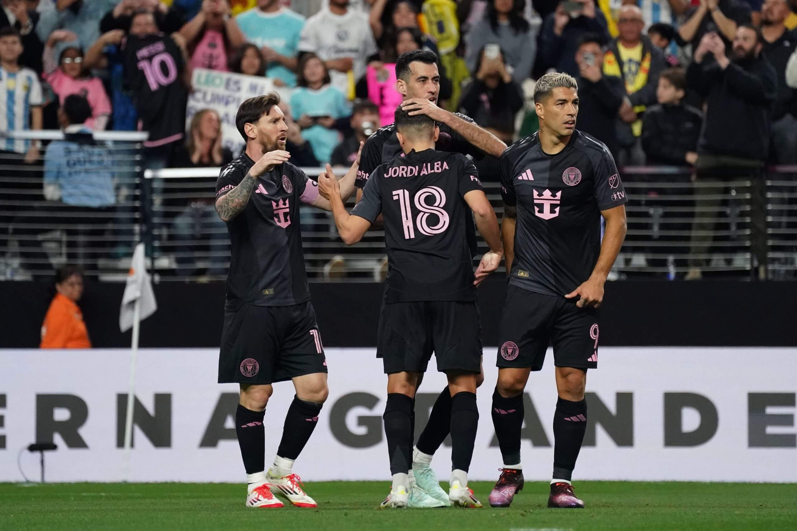 Lionel Messi, Luis Suarez, Sergio Busquets et Jordi Alba à Inter Miami