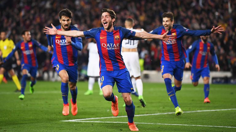 Sergi Roberto célèbre son but légendaire contre le PSG