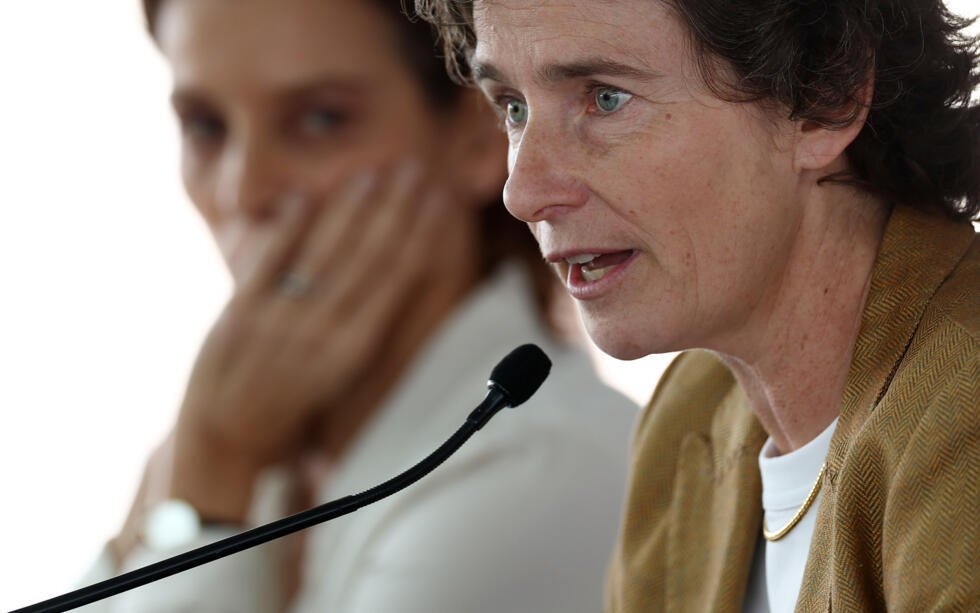 Delphine Verheyden avocate de Kylian Mbappé en conférence de presse à Paris