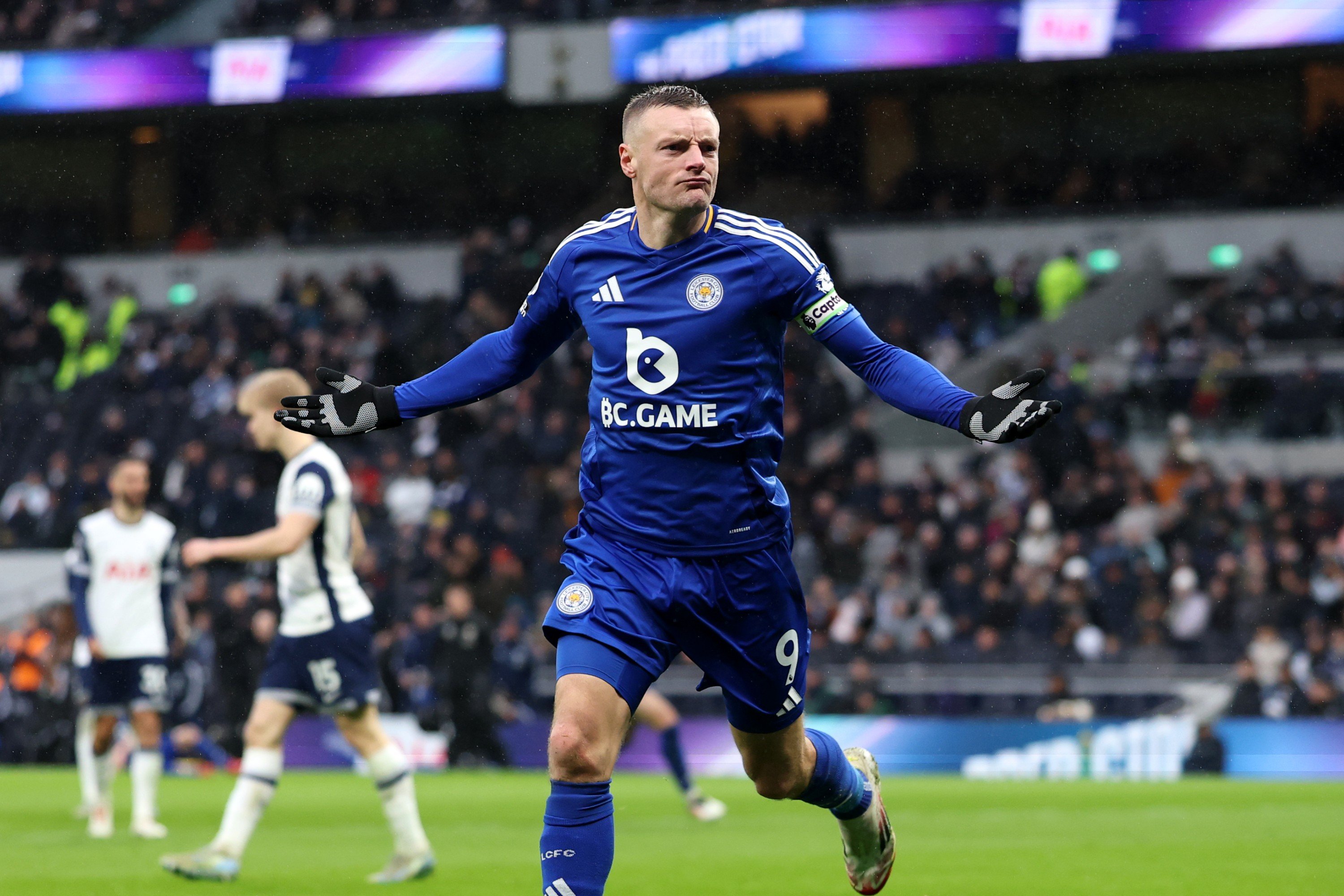 Jamie Vardy célèbre un but avec Leicester City