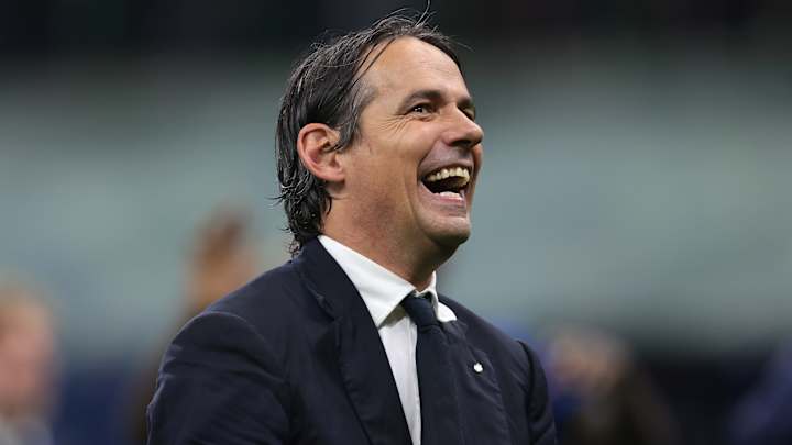 Simone Inzaghi savourant la victoire en demi-finale de l'Inter
