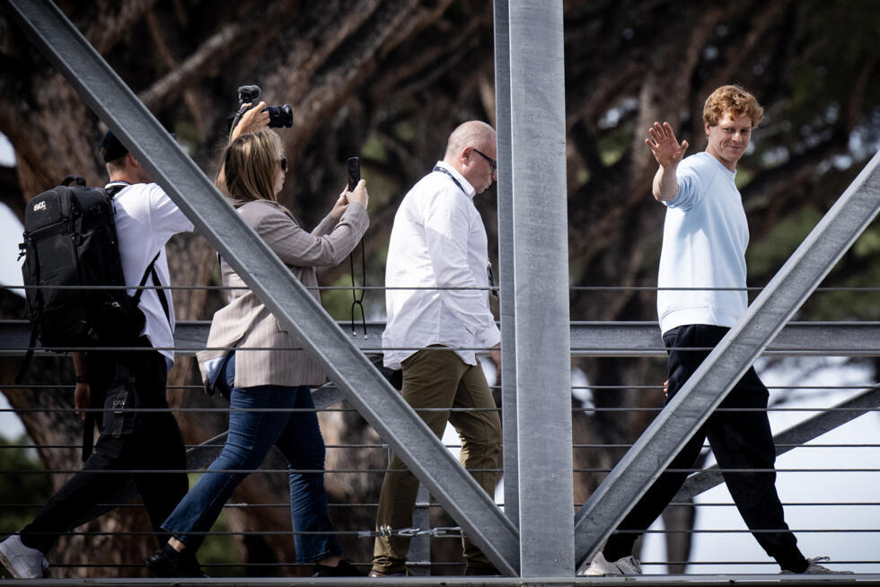 L'Italien Jannik Sinner après sa conférence de presse en marge du Masters 1000 de Rome le 5 mai 2025